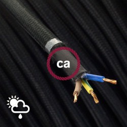 Στρογγυλό Υφασμάτινο Καλώδιο Εξωτερικής Χρήσης SM04 - Μαύρο Creative-Cables