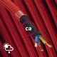 Στρογγυλό Υφασμάτινο Καλώδιο Εξωτερικής Χρήσης SM09 - Κόκκινο Creative-Cables