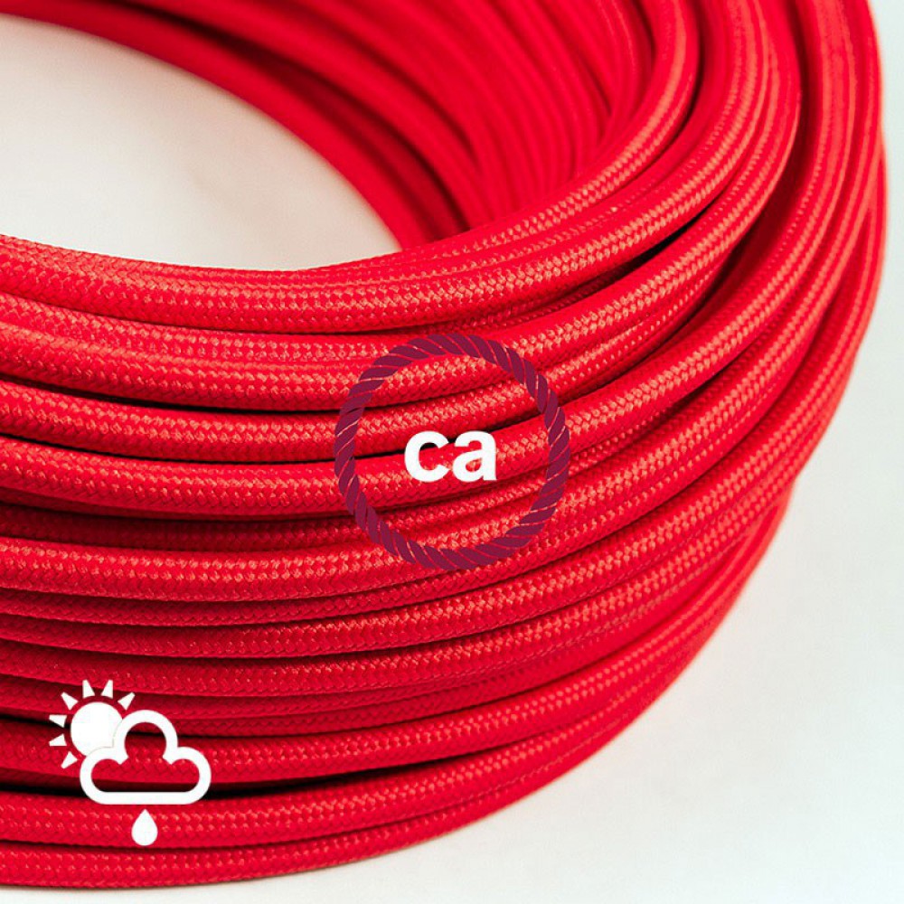 Στρογγυλό Υφασμάτινο Καλώδιο Εξωτερικής Χρήσης SM09 - Κόκκινο Creative-Cables