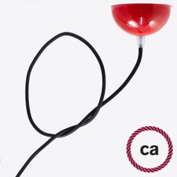Υφασμάτινο Καλώδιο Μαύρο Στρόγγυλο RM04 Creative Cables