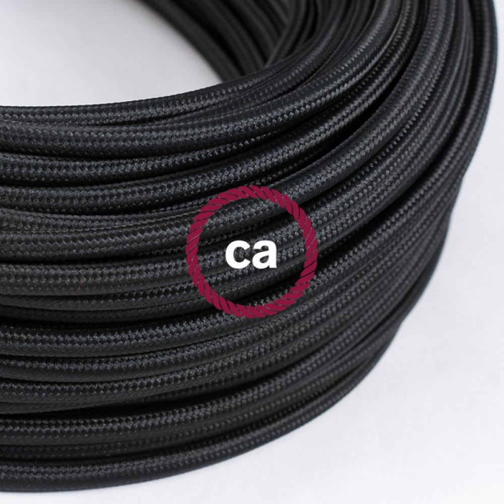 Υφασμάτινο Καλώδιο Μαύρο Στρόγγυλο RM04 Creative Cables