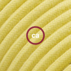 Στρόγγυλο Υφασμάτινο Καλώδιο Καλυμμένο από Παστέλ Κίτρινο Βαμβάκι Creative Cables