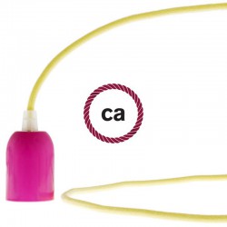 Στρόγγυλο Υφασμάτινο Καλώδιο Καλυμμένο από Παστέλ Κίτρινο Βαμβάκι Creative Cables