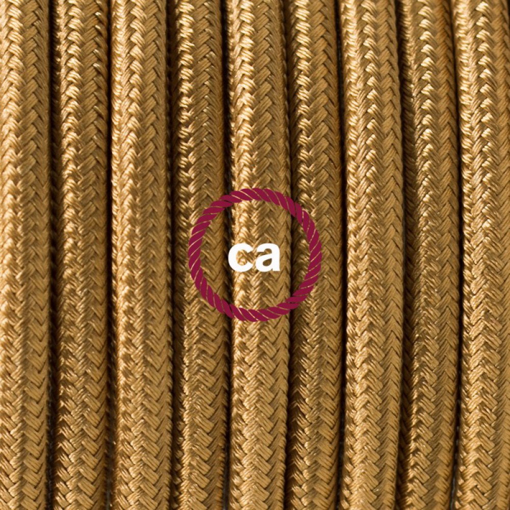 Υφασμάτινο Καλώδιο Χρυσό Στρόγγυλο RM05 Creative Cables
