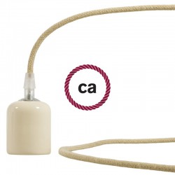 Στρογγυλό Υφασμάτινο καλώδιο από φυσική Τριχιά RN06 Creative Cables 2x0,75