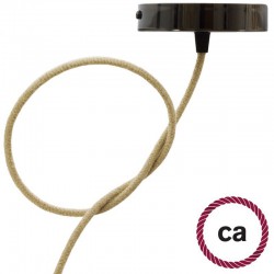 Στρογγυλό Υφασμάτινο καλώδιο από φυσική Τριχιά RN06 Creative Cables 2x0,75