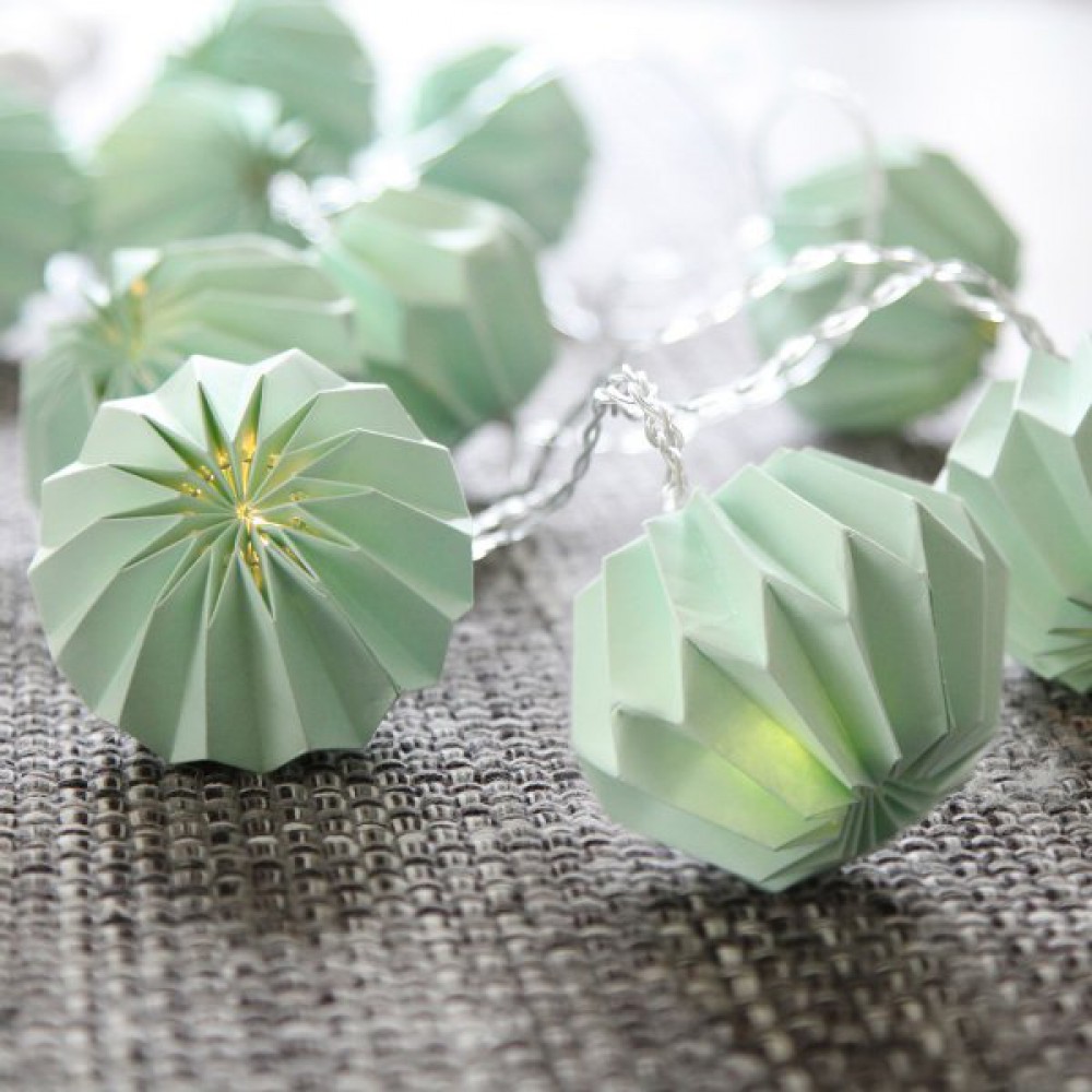 Διακοσμητικά Φωτάκια Origami LED 10τμχ Τιρκουάζ Λουλούδια Με Μπαταρία Θερμό Φως Decolight