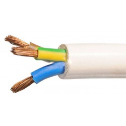 PVC H05VV-F 3x2,5 mm² Καλώδιο Εύκαμπτο Λευκό ACA