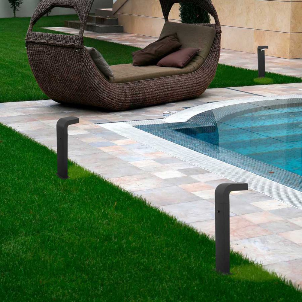 Φωτιστικό Κολωνάκι Αλουμινίου Εξωτερικού Χώρου IP44 Σκούρο Γκρι H:660 1xE27 KLAMP FARO