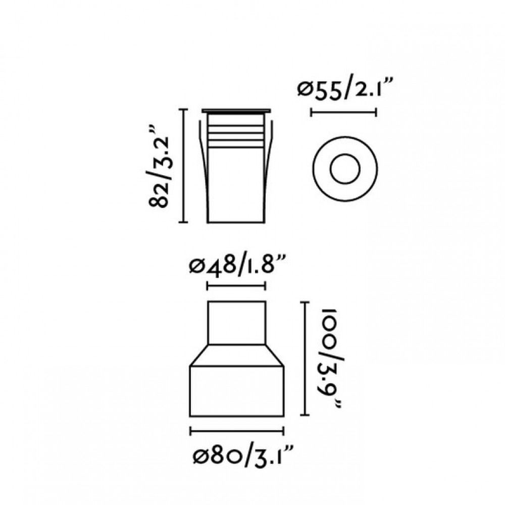 LED Εξωτερικό Χωνευτό Φωτιστικό 2W SMD 45° Από Ανοξείδωτο Χάλυβα Και Αλουμίνιο CURTIS FARO
