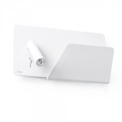 LED Μεταλλική Λευκή Απλίκα 3W Με Ράφι Και USB Φορτιστή (Αριστερής Πλευράς) SUAU FARO