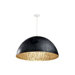 Κρεμαστό Μεταλλικό Φωτιστικό Με Καπέλο Μαύρο - Χρυσό Ø70 3xE27 Magma FARO