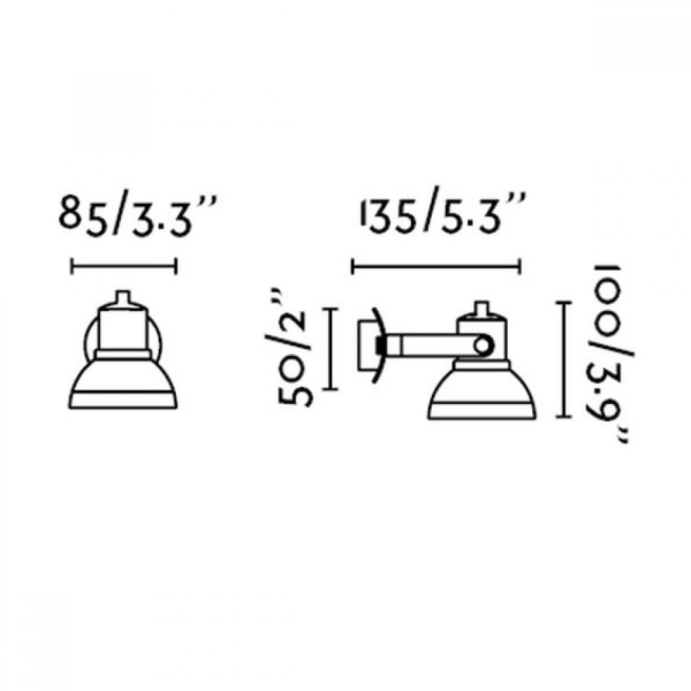 Μεταλλικό Επίτοιχο Σποτ Με Ρυθμιζόμενη Κεφαλή Σε Σκούρο Γκρι Χρώμα 1xGU10 RING FARO