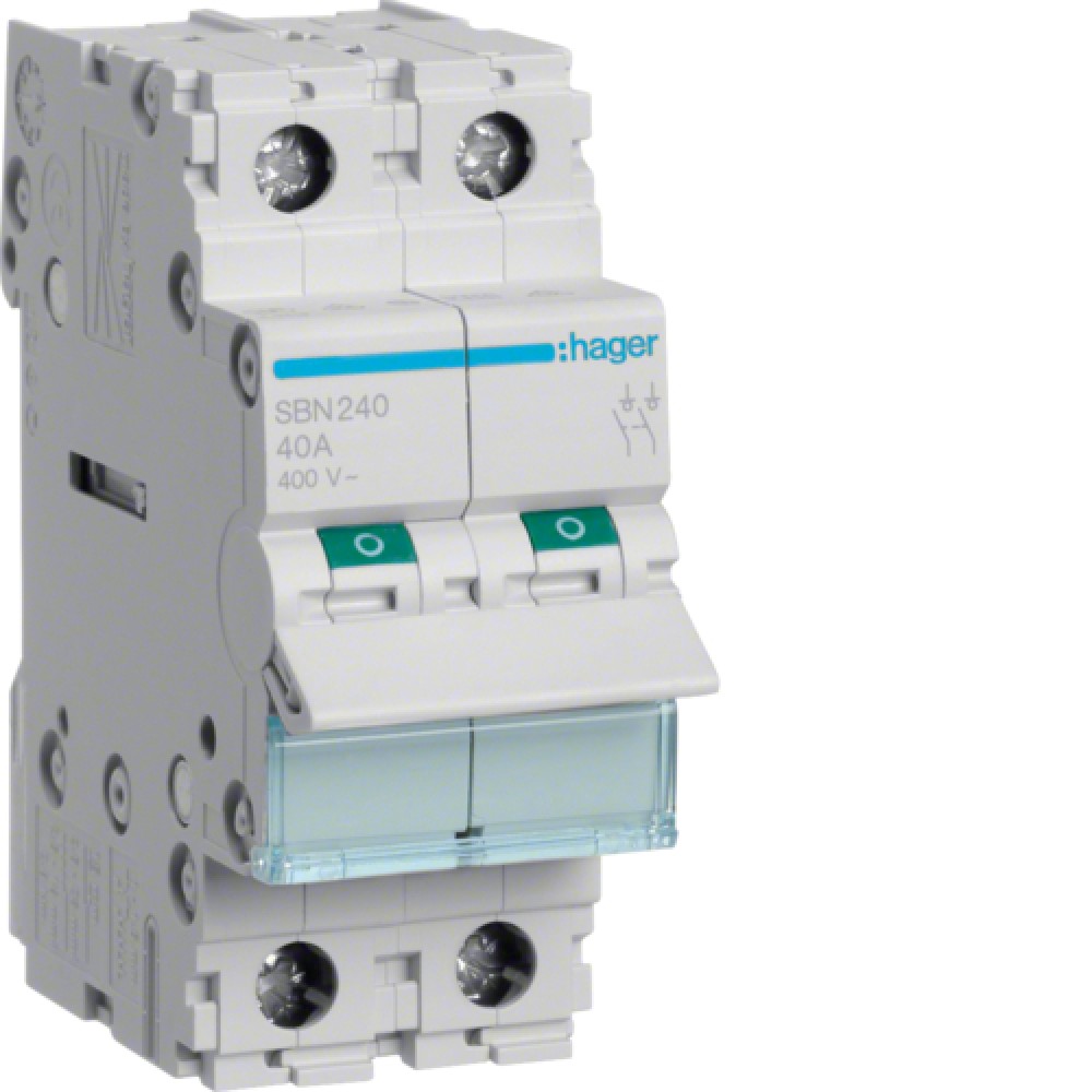 Διακόπτης Ράγας 2P 40A 400V Hager
