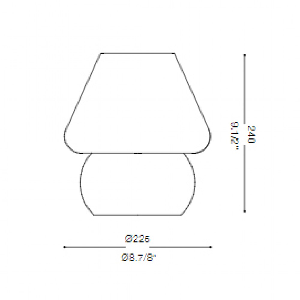 Επιτραπέζιο Φωτιστικό Με Κάλυμμα Σε Φυσητό Λευκό Ø225 1XE27 PRATO BIG IDEAL LUX