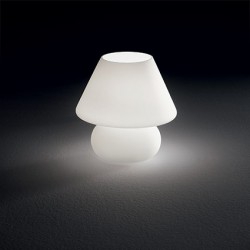 Επιτραπέζιο Φωτιστικό Με Κάλυμμα Σε Φυσητό Λευκό Ø165 1XE27 PRATO SMALL IDEAL LUX
