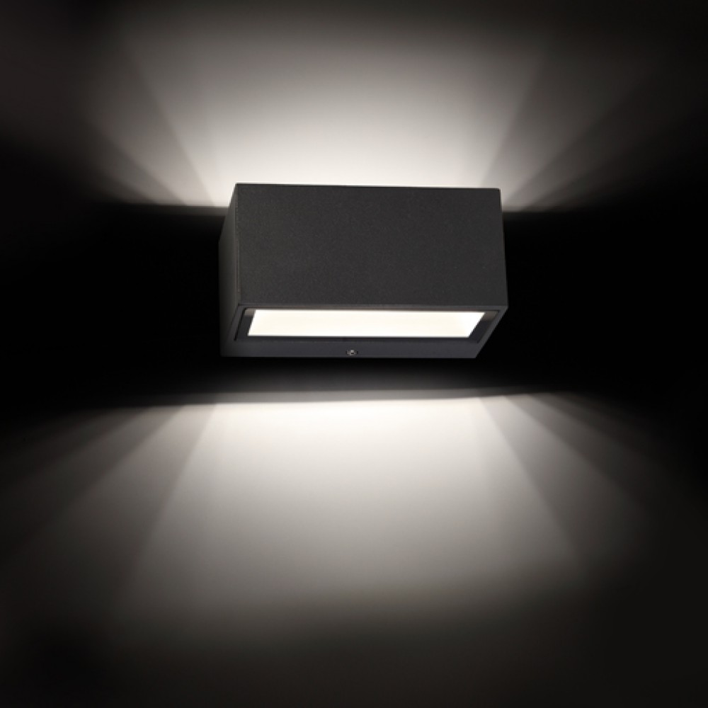 LED Επίτοιχο Φωτιστικό Από Χυτό Αλουμίνιο 11W Με Σφυρήλατο Γυαλί Διαχύτη IP54 GEMINI LUTEC