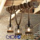 Vintage Φωτιστικό Οροφής Lilo από Bamboo ROPE 3XE27 Globostar