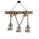 Vintage Φωτιστικό Οροφής Lilo από Bamboo ROPE 3XE27 Globostar