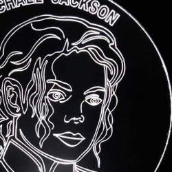 LED Φωτιστικό Χαραγμένο Plexiglass Με Σχέδιο Michael Jackson Με Διακόπτη ON/OFF Plexi