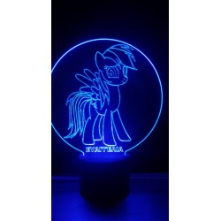 LED Φωτιστικό Χαραγμένο Plexiglass Με Σχέδιο My Little Pony Με Διακόπτη ON/OFF Plexi