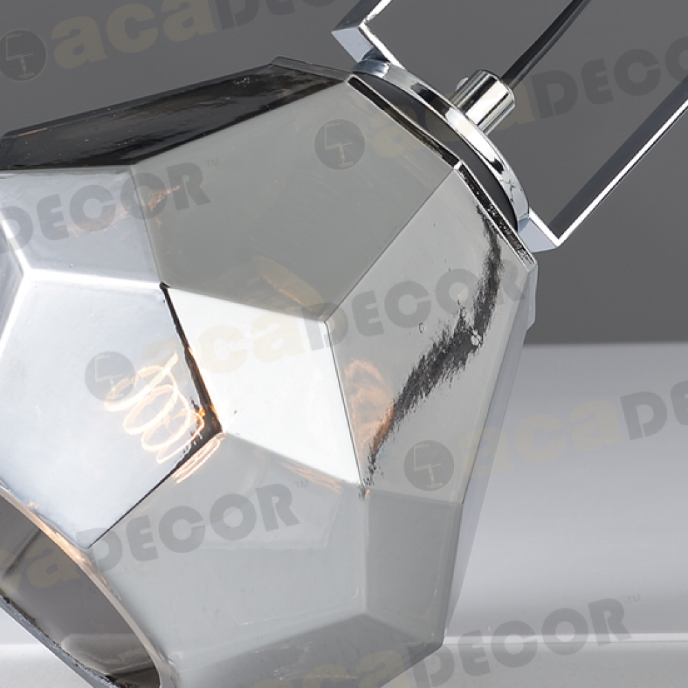 Γυάλινο Επιτραπέζιο Φωτιστικό Πολυγωνικό Σε Διάφορα Χρώματα E27 Aca