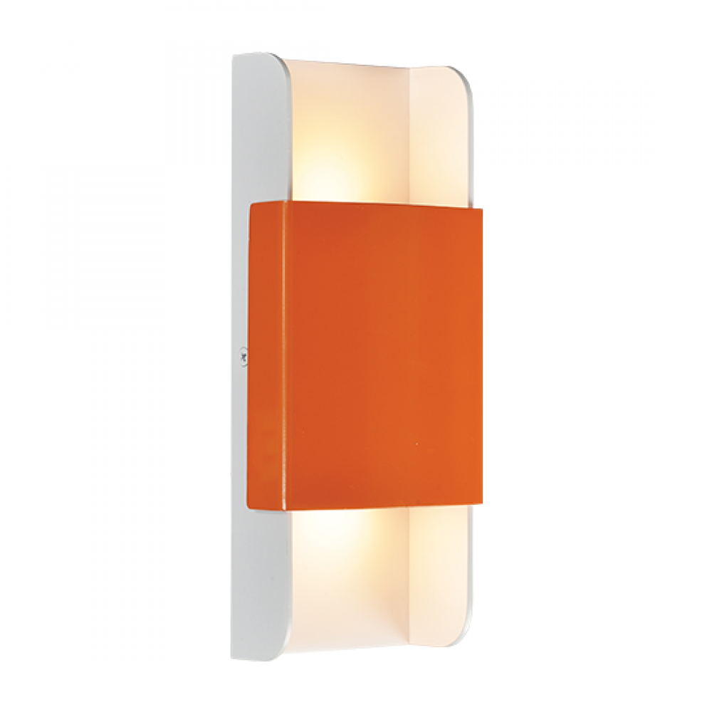 LED Επίτοιχο Φωτιστικό Από Αλουμίνιο 12W Σε Λευκό - Πορτοκαλί Χρώμα H:250 ACA