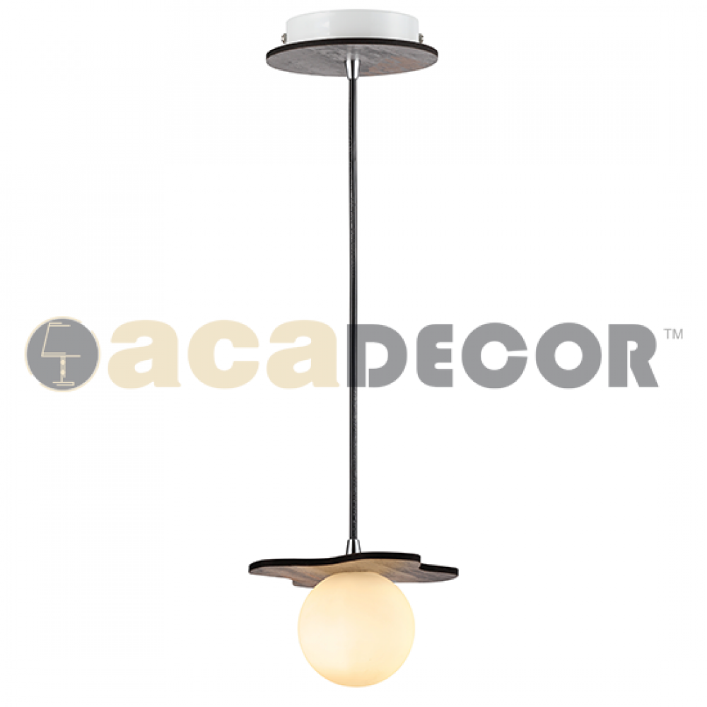 Ξύλινο Κρεμαστό Φωτιστικό Με Γυάλινη Μπάλα Σε Δύο Χρώματα 1xG9 ACA Ξύλινο Κρεμαστό Φωτιστικό Με Γυάλινη Μπάλα Σε Δύο Χρώματα 1xG9 ACA