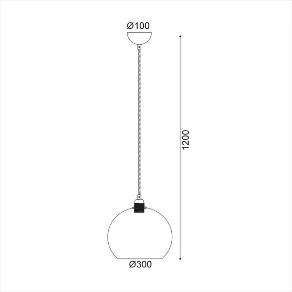 Φωτιστικό Κρεμαστό Με Γυάλινη Μπάλα Ø300mm Σε χρυσό Με Διάφανο Μέντα Γυαλί E27 Aca