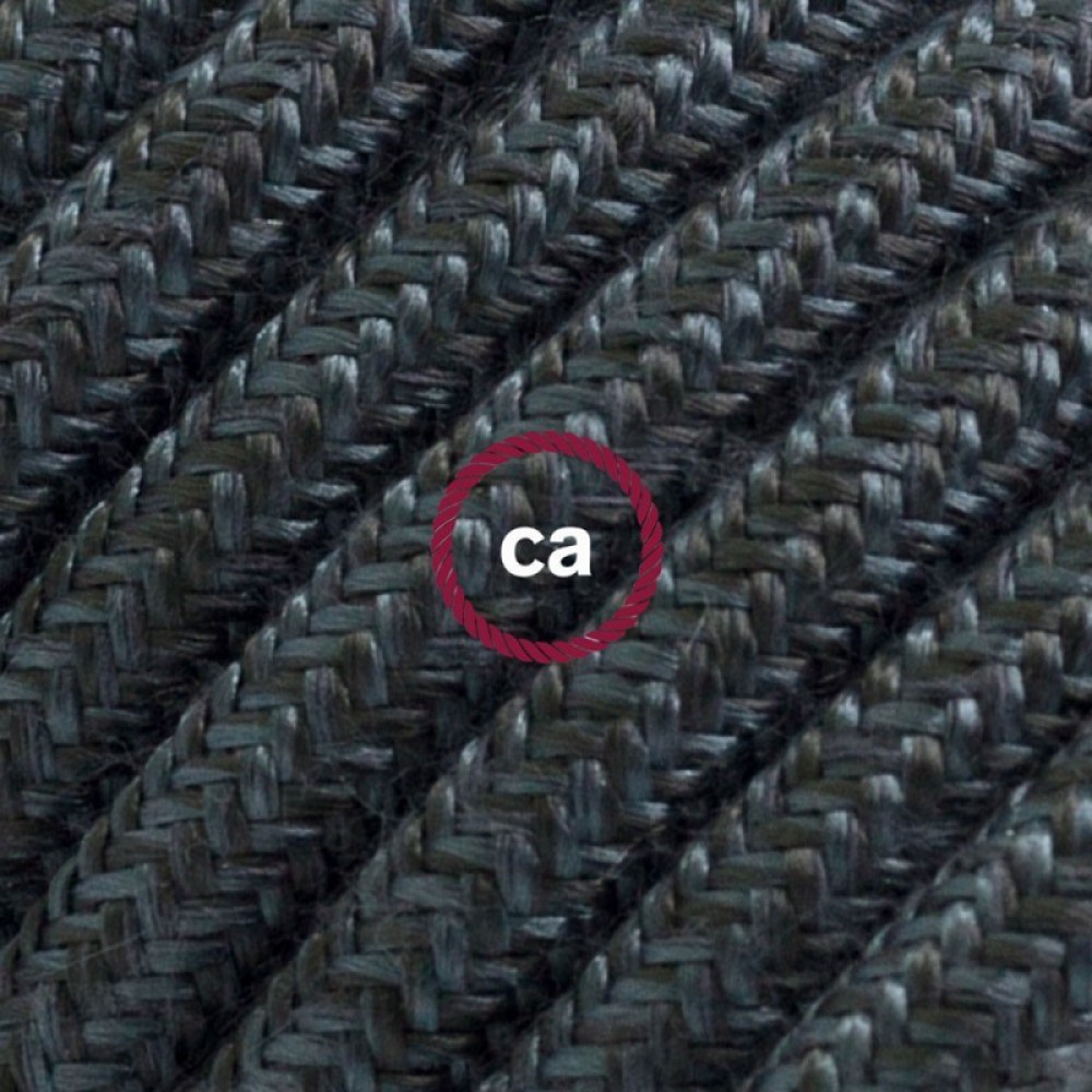 Στρογγυλό Υφασμάτινο Καλώδιο RX10 Ανθρακί Πετρόλ Βαμβάκι Creative Cables