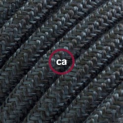 Στρογγυλό Υφασμάτινο Καλώδιο RX10 Ανθρακί Πετρόλ Βαμβάκι Creative Cables