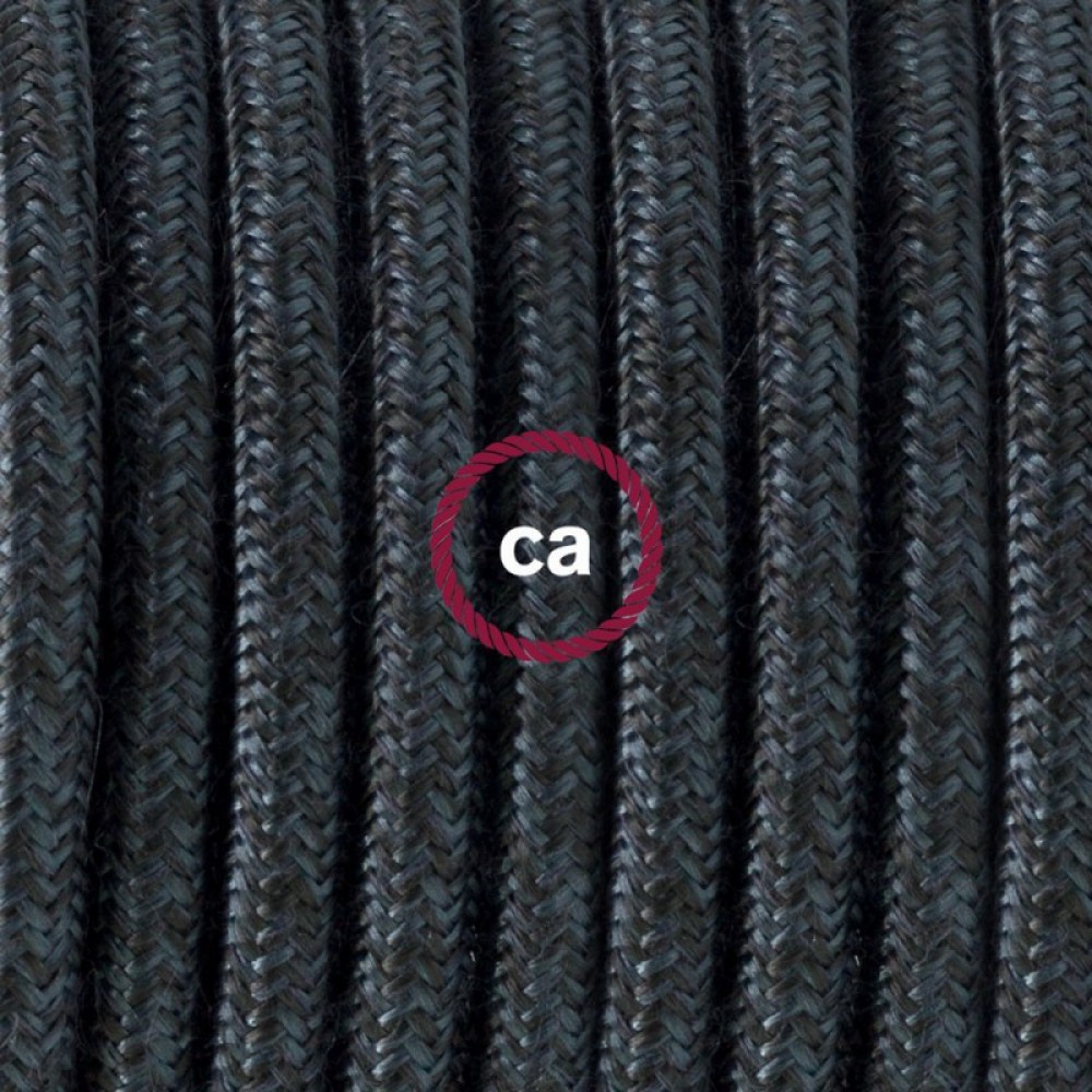 Στρογγυλό Υφασμάτινο Καλώδιο RX10 Ανθρακί Πετρόλ Βαμβάκι Creative Cables