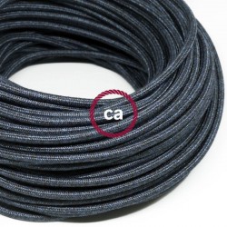 Στρογγυλό Υφασμάτινο Καλώδιο RX10 Ανθρακί Πετρόλ Βαμβάκι Creative Cables