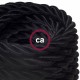 Καλώδιο Σχοινί Τριχιά 2XL, Καλώδιο 3x0,75 Καλυμμένο Με Ύφασμα Και Γυαλιστερό Μαύρο Βαμβάκι Ø24mm Creative Cables