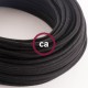 Στρόγγυλο Υφασμάτινο Καλώδιο καλυμμένο από Μαύρο βαμβάκι RC04 Creative Cables