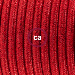 Στρόγγυλο Υφασμάτινο Καλώδιο Κόκκινο Γυαλιστερό RL09 Creative Cables