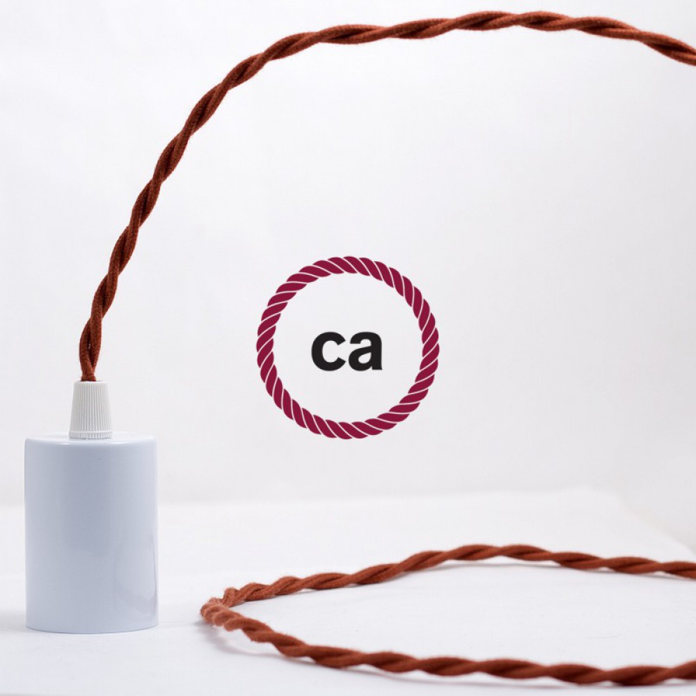 Στριφτό Υφασμάτινο Καλώδιο TC23 - Καφέ Ανοιχτό Βαμβάκι Creative Cables