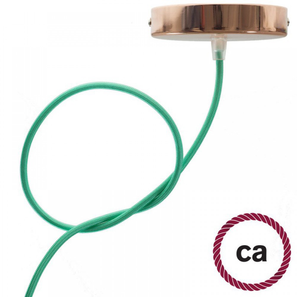 Στρόγγυλο Υφασμάτινο Καλώδιο καλυμμένο από ρεγιόν-οπάλ Πράσινο RH69 Creative Cables