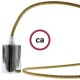 Στρόγγυλο Υφασμάτινο Καλώδιο καλυμμένο από βαμβάκι - ZigZag Δίχρωμο Χρυσό Μελί και Ανθρακί RZ27 Creative Cables
