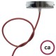 Στρόγγυλο Υφασμάτινο Καλώδιο καλυμμένο από βαμβάκι - ZigZag Δίχρωμο Κόκκινο και Γκρι RZ28 Creative Cables