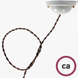 Στριφτό Υφασμάτινο Καλώδιο TC13 - Καφέ Βαμβάκι Creative Cables