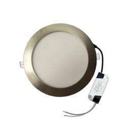 LED Slim Χωνευτό Downlight Οροφής 20W 120° Φ225 Σατινέ Στρογγυλό Eurolamp Ψυχρό Λευκό 6500K