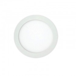 9W LED Slim Panel Χωνευτό Φ145 120° Λευκό Eurolamp Θερμό Λευκό 3000K