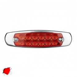 LED Πλευρικά Φώτα Όγκου Φορτηγών Αλουμινίου Νίκελ IP66 14 SMD 24 Volt Κόκκινο GloboStar