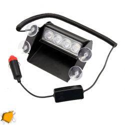 Φώτα Οδικής Βοήθειας 4 LED 12-24 Volt DC Πορτοκαλί για Παρμπρίζ Globostar