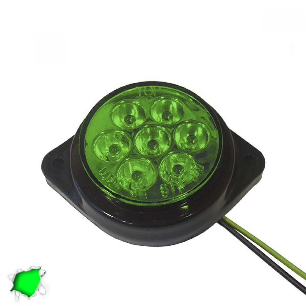 LED Πλευρικά Φώτα Όγκου Φορτηγών BULLET IP66 7 SMD 24 Volt Πράσινο GloboStar