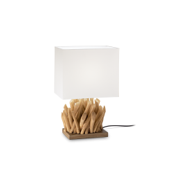 Επιτραπέζιο Φωτιστικό Από Φυσικά Ξύλινα Κλαδιά Με Λευκό Καπέλο Small 1XE27 60W max SNELL TL1 IDEAL LUX