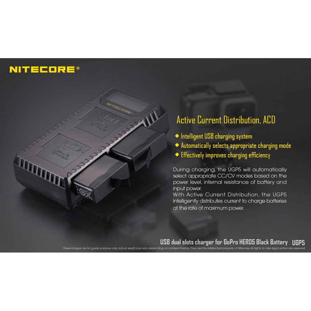 Φορτιστής NITECORE UGP5 για GoPro Hero5 Black