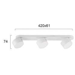 LED Μεταλλικό Σποτ Οροφής Λευκό 3x5W NOD VIOKEF