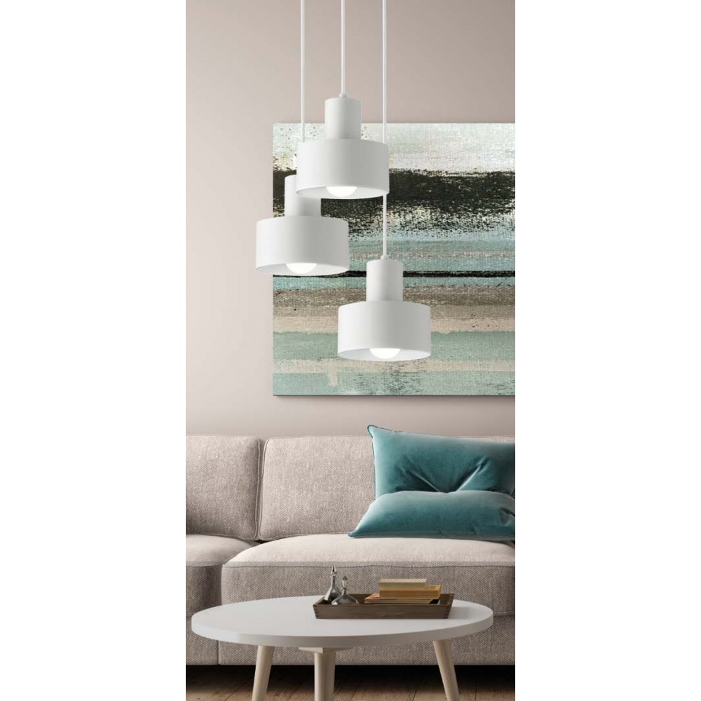 Κρεμαστό Φωτιστικό Μεταλλικό Σε Λευκό Χρώμα D:250 1xE27 Norton VIOKEF 